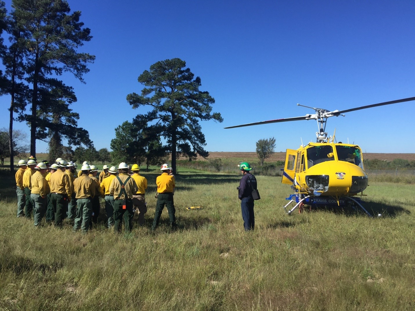 helicopter at wildfire training academy